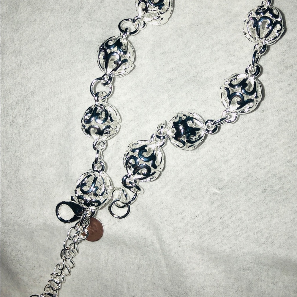 Sterling silver beaded bracelet.